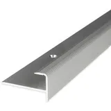 PROVISTON | Einschubprofil | Aluminium eloxiert | Silber | Breite 37 mm | Höhe 10.3 mm | Länge 1000 mm | Gebohrt | Abschlussprofil | Einfassprofil | Abschlussleiste | Bodenprofil | 1 Stück