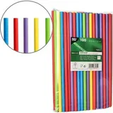 Papstar Strohhalme 88481, aus Papier, Länge 25cm, farbig, 100 Stück