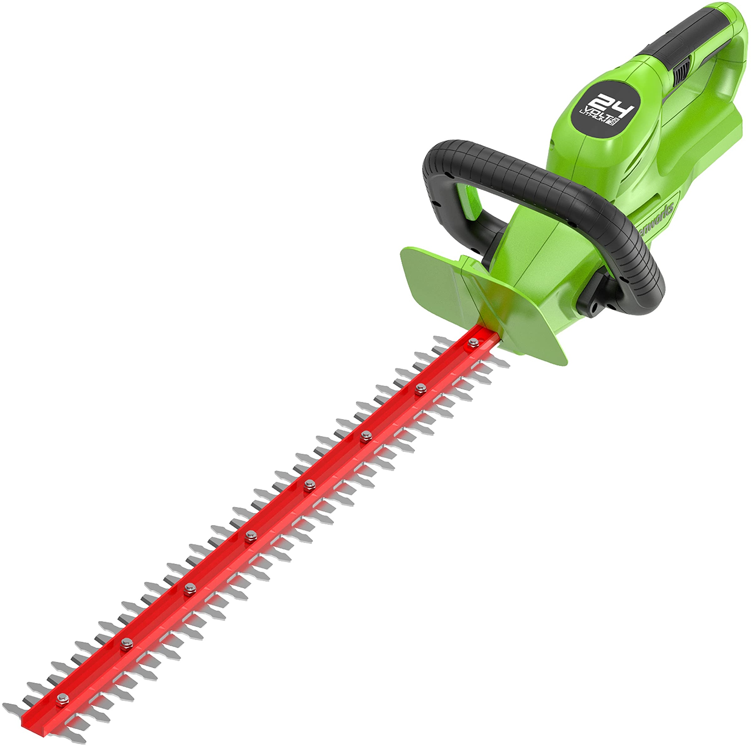 Greenworks G24HT56 Akku Heckenschere, 56 cm Doppelklingen, schneidet bis zu 18 mm dicke Äste und Stämme, 3000 Schnitte pro Minute OHNE 24 V Akku & Ladegerät, 3 Jahre Garantie