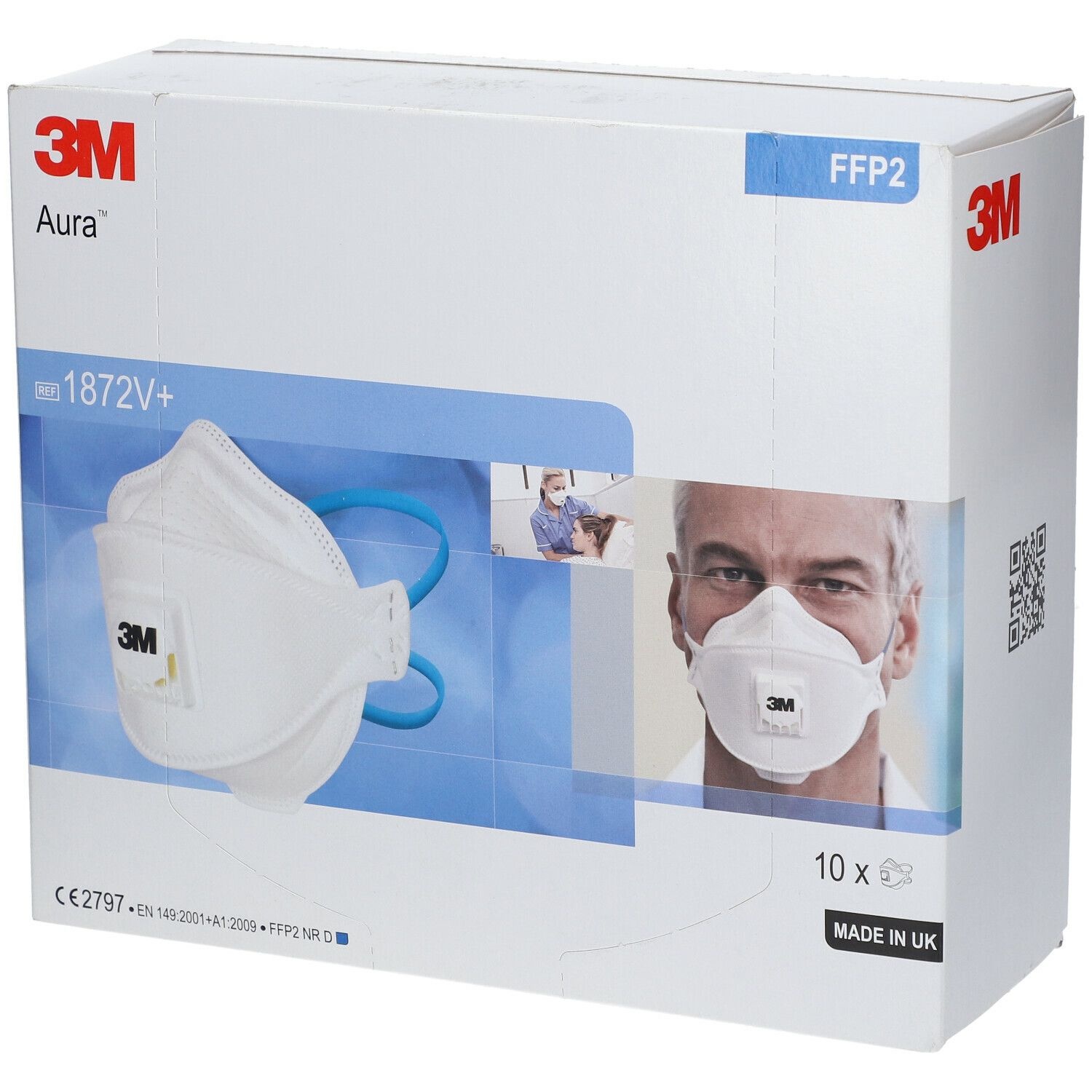 3MTM AuraTM Masque respiratoire médical FFP2 avec soupape 10 pc(s) accessoire(s)