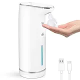 Seifenspender Automatischer Edelstahl Schaumseifenspender Elektrischer - LAOPAO Soap Dispenser Set IPX5 Wasserdicht USB-C Aufladung mit Sensor Infrarot Bewegungssensor für Küche & Bad