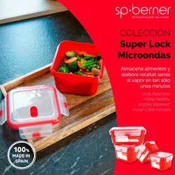 SP BERNER - Set mit 2 luftdichten SUPER LOCK MICRO 1,9L-Behältern, geeignet zum Dampfgaren in der Mikrowelle