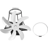 Ofenventilator für Holzöfen, 7-flügeliger, wärmebetriebener Ofenventilator, leiser Betrieb, effizient für Wohnzimmer (Silber)