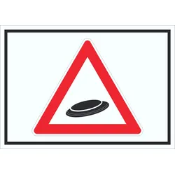 Achtung Frisbee Schild Symbol A0 Rückseite selbstklebend