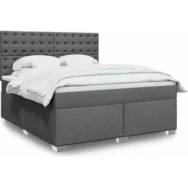 vidaXL Boxspringbett 180 x 200 cm Dunkelgrau