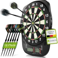 Juskys Elektronische Dartscheibe mit 32 Spielen für bis zu