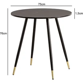 Wohnling Esszimmertisch 75 x 76 x 75 cm schwarz