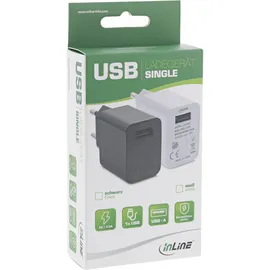 InLine InLine® USB Ladegerät Single, Netzteil, 100-240V zu 5V/2,5A, weiß