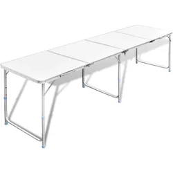 Campingtisch zusammenklappbar höhenverstellbar Aluminium 240 x 60 cm