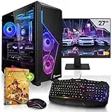 Megaport Komplett Set Gaming PC Intel Core i7-13700KF • 27" Monitor • Windows 11 • GeForce RTX4070 12GB • 32GB DDR4 • 1000GB M.2 SSD • Wasserkühlung • WLAN • Tastatur • Maus pc Gaming komplettpaket