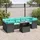 vidaXL 8-teiliges Gartensofa-Set Loungeset schwarz