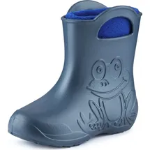 Ladeheid Eva Kinder Jungen Mädchen Gummistiefel Regenschuhe gefüttert LA-CA-03 (Metallisches Blau/Marineblau-2, 34/35 Eu) - 34/35