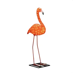 Konstsmide LED Acryl Flamingo, groß, 96 bernsteinfarbene Dioden, 24V_Außentrafo, weißes Kabel LED Acryl Flamingo, groß, 96 bernsteinfarbene Dioden