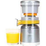 Genius Akku Zitruspresse by Nicer Dicer 6 tlg, elektrische Saftpresse, Orangenpresse Entsafter, Akkulaufzeit bis 25 Min, 45 W, Auffangbehälter 200 ML, Zitronenpresse, Spülmaschinenfest