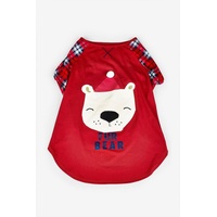 Next Hundepullover Pullover aus Kunstfell mit Bären- und Hundemotiv rot