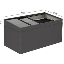Biohort Frühbeet-Aufsatz HochBeet 2 m x 1 m Dunkelgrau-Metallic