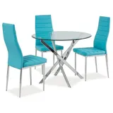 Design Esstisch rund GA-111 Glas Tisch Esszimmer 90x71x90 cm - Transparent