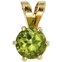 Jobo Kettenanhänger Anhänger mit Peridot 10 mm Gold / Gelbgold