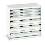 bott cubio Schubladenschrank, Schubladen 2x100 + 2x150 + 2x200 mm, TK je 200 kg, Breite 1.050 mm, lichtgrau