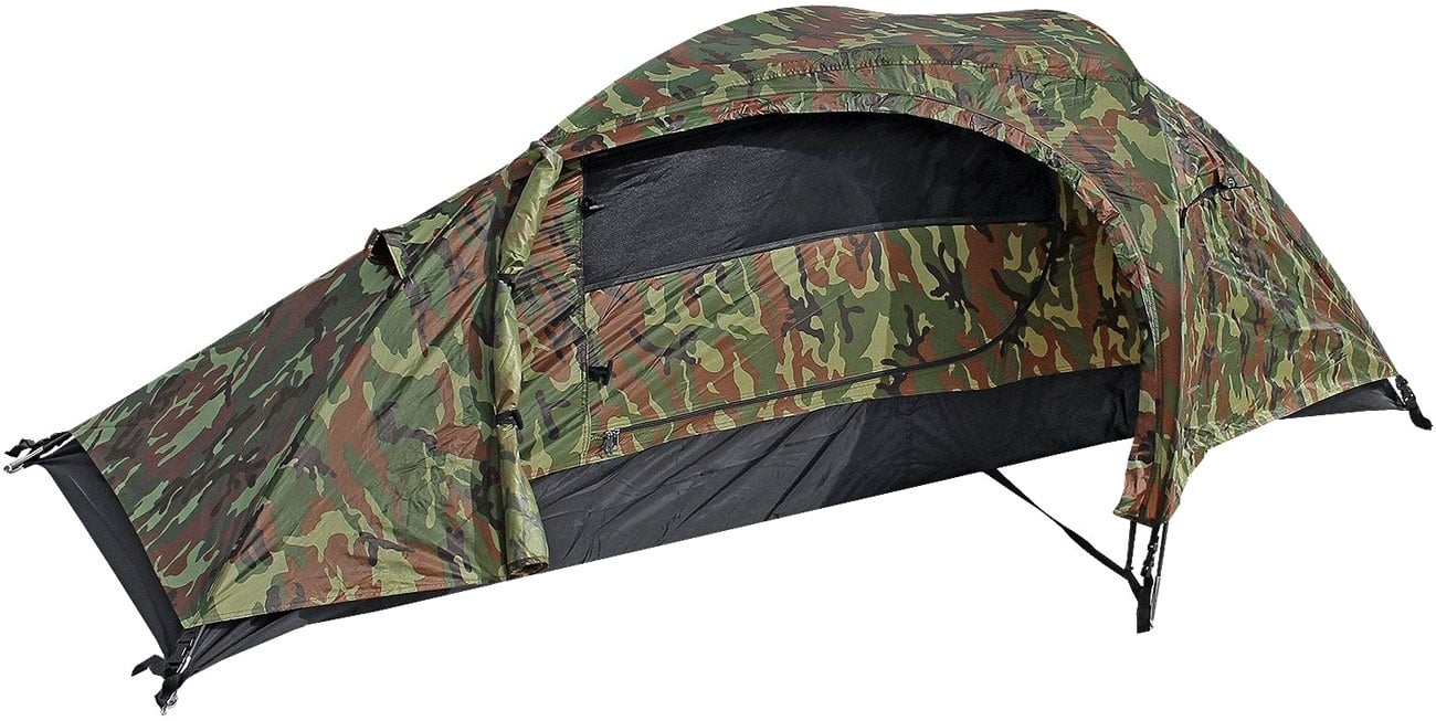 Mil-Tec Recom Camo, tente 1 personne - Woodland