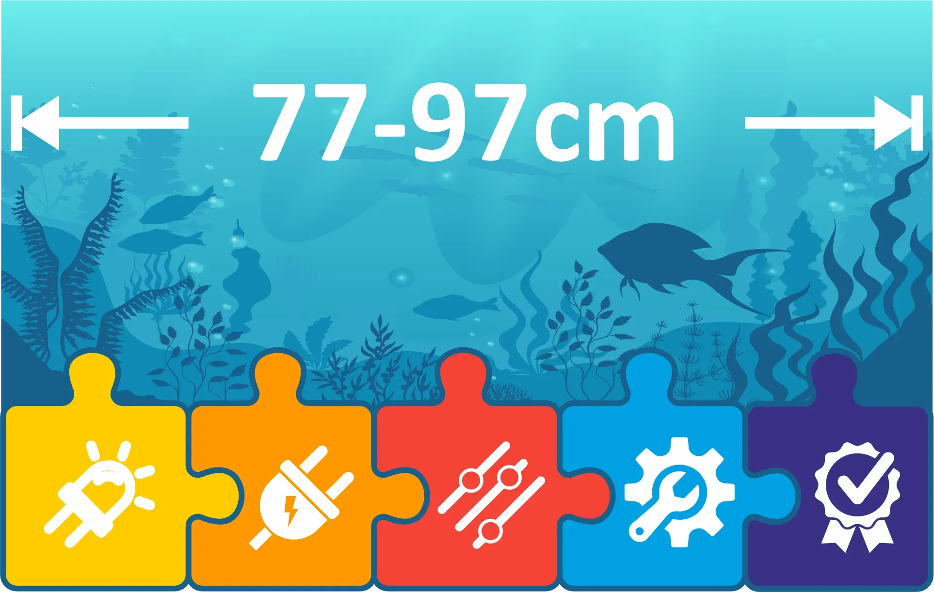 eco+ LED Standleuchte 77 bis 97cm für Aquarien Beleuchtung | Komplett-Set