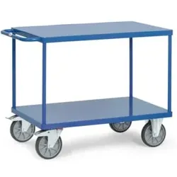 fetra Tischwagen 2403B mit Stahlblech-Plattformen - Tragkraft 600kg TPE-Reifen