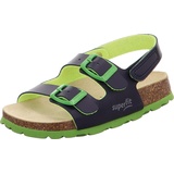 Superfit Jungen Fussbettpantoffel Knöchelriemchen Riemchensandalen, BLAU, 36 EU