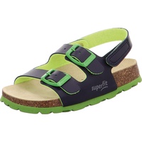 Superfit Jungen Fussbettpantoffel Knöchelriemchen Riemchensandalen, BLAU, 36 EU - 36 EU