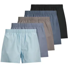 JACK & JONES Milano Boxershorts Chambray Blue / Troposphere / City Skyline / Naval / Black M 5er Pack
