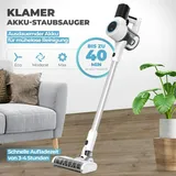 Klamer Akkustaubsauger, 420 Watt Kabelloser, 2 Akkus, Flexibler Handstaubsauger mit verschiedenen Aufsätzen mit LED Licht und extra Akku
