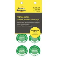 Avery Zweckform 6990-2026 Prüfplakette Grün Folie selbstklebend (Ø) 30