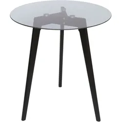 Beistelltisch MIRRORS AND MORE "Charlotta", schwarz (schwarz, schwarz), B:45cm H:50cm T:45cm, Tische, Kombination aus Holz und Metall