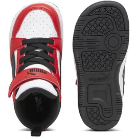 Puma Rebound V6 Mid Kinder Weiß/Schwarz/Rot 27
