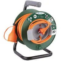 Electraline Kabeltrommel mit Schuko+ Stecker und Buchse 20mt Abschnitt 2x1,5 49234