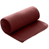 wometo Polar Fleecedecke 130x160 OEKO-TEX ca. 400g Gewicht, mit Antipilling & Kettelrand - Farbe rot weinrot