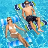 Aufblasbare Wasserhängematte 4-in-1 Schwimmbett für Erwachsene Kinder, Lounge, P