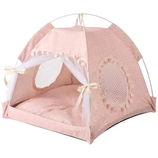 Tragbare Zusammenklappbare Hund Zelt, Katzen Zelt Outdoor katzenzelt Wasserdichtes Hundezelt, Hundebett Kuschelig Haustierbett mit Tiermatratze Weich Tierbett (fensui,40 * 40CM 10 Pfund)