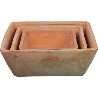 Ton Töpfe Terracotta mit Stempel Bauerngarten Terrasse Garten - 3 Stück im Set