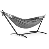 Mondeer Hängematte mit Hängemattengestell, Doppel Baumwolle mit Gestell für 2 Personen, Tragbare Outdoor & Indoor Terrasse Hof Garten, Belastbarkeit bis 200 KG, Graue