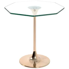 Haku-Möbel HAKU Möbel Couchtisch - Beistelltisch Gold, Glas, achteckig, 45x47x45 cm