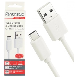 Essential USB 2.0 A>USB-C weiß Datenkabel, 1 m