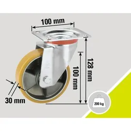 Dörner + Helmer Tarrox, Lenkrolle aluminium polyurethan 100 mm