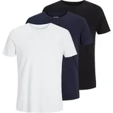 JACK & JONES Organic Basic 3 Pack Kurzarm-T-Shirt Black / Pack 1 Black / 1 Navy / 1 White 2XL