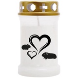 HS Candle Gedenkkerze für Haustiere mit Motiv, Tier - Grabkerze (Brenndauer ca. 40h), Motiv: Hamster & Meerschweinchen, in vielen Varianten