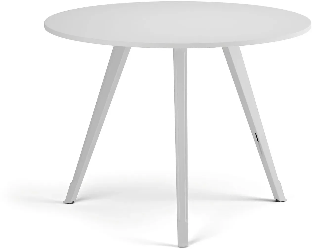 Couchtisch PRIMO ZEN, Durchmesser 100 cm, weißes Metallgestell, weiß