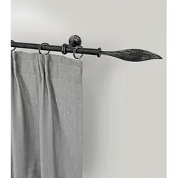 Gardinenstange GARESA "ESPERANCA", schwarz, L:410cm Ø:16mm, Metall, Gardinenstangen, rustikale Vorhanggarnitur, verlängerbar, Eisen, mit Ringe