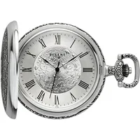 Regent Taschenuhr P723-19457740, (Set, 2-tlg., mit dazu passender Kette), Herrenuhr, Handaufzug, Acrylglas, Geschenkidee silberfarben