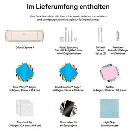 Cricut Explore 4 Essentials Bundle Schneideplotter Gestaltungsset Schnittbreite 29.7 cm