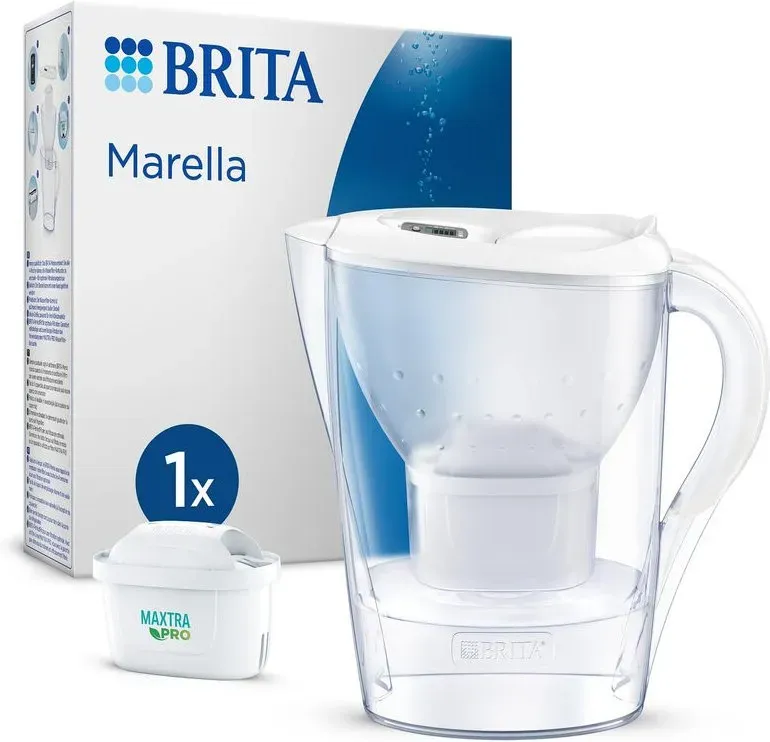 BRITA Wasserfilterkanne Marella Cool 1x Maxtra Pro All-In-1 Weiß