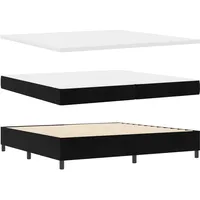 VidaXL Boxspringbett mit Matratze & Bank Schwarz 200x200 cm